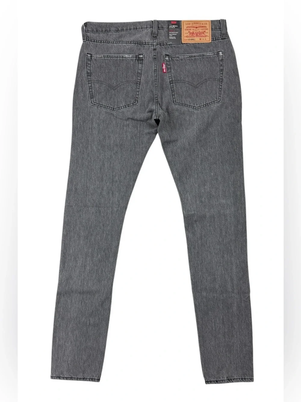 Levis Premium Lot Lo Ball Stack Tapered Stretch Jeans 36x36 Gray Distressed NWT